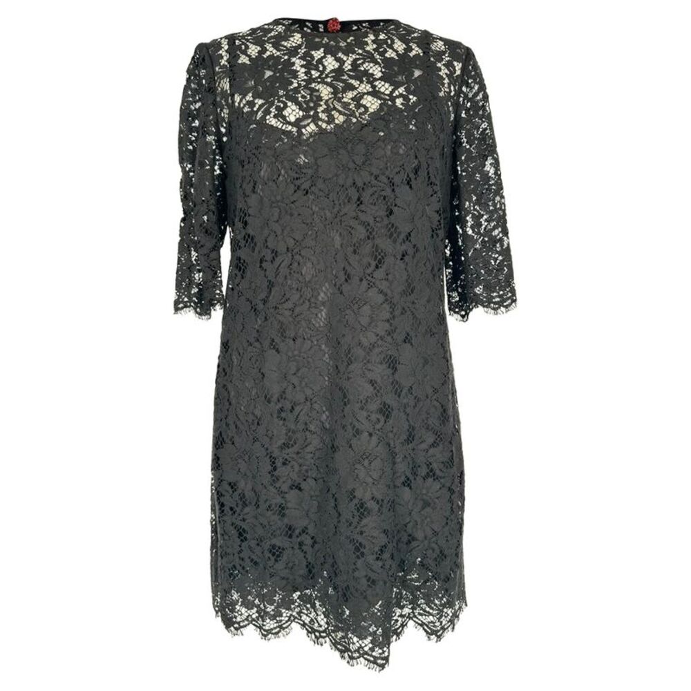 Dolce & Gabbana Lace Mini Dress in Black Cotton